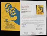 1977 Vince Lombardi Jr, Paul Hornung & more Signed WI Pro Football Awards (Bud Lea Collection) *JSA*  Dinner Program 