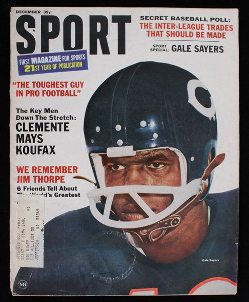 1966 Gale Sayers Chicago Bears Sport Magazine 