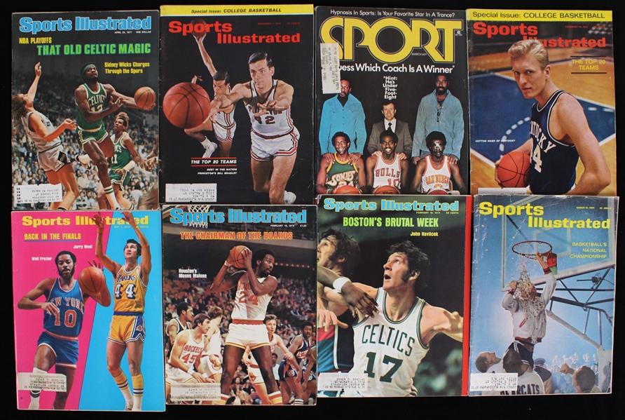 1960s-70s Sports Illustrated Magazines Featuring Jerry West, John Havlicek & more (Lot of 8) 