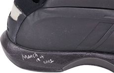 2001 (March 19) Kobe Bryant Game Worn & Signed Adidas Kobe 1 Shoes (27 Pts., 12 Reb.) – (PSA/DNA, Beckett, MEARS LOA)