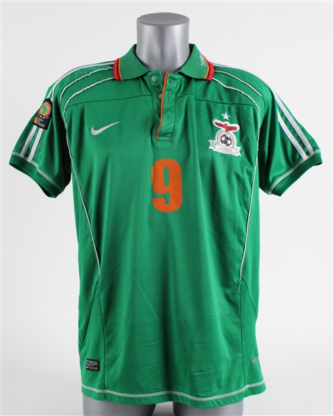 2006 circa Collins Mbesuma Zambia National Team Africa Cup Jersey (MEARS LOA)