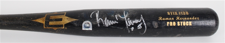 2005 Ramon Hernandez San Diego Padres Signed Spring Training Bat (MLB Hologram/JSA) MEARS LOA