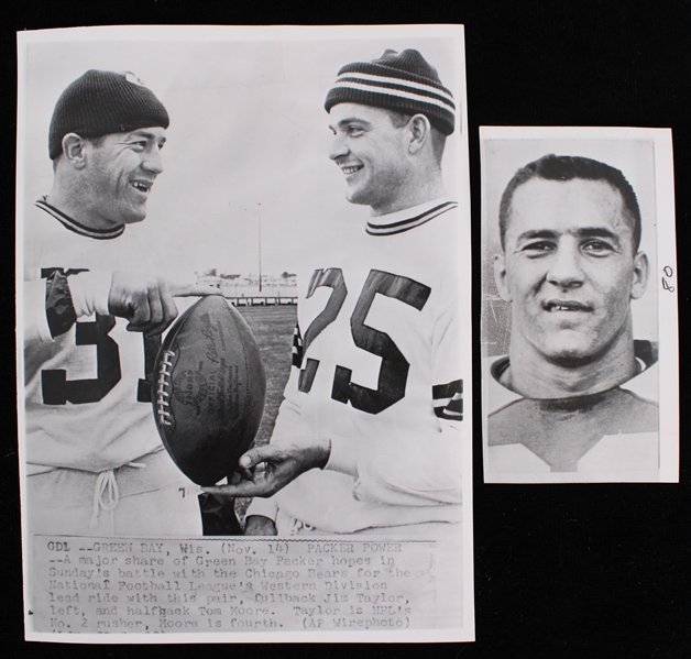 1962 Jim Taylor Green Bay Packers 6"x8" Press Photos (Lot of 2)