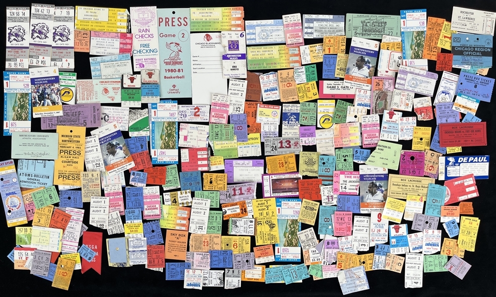 1980s Basketball, Football, Hockey Ticket Stubs & Press Passes (Lot of 200+)