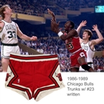 1986-1989 Chicago Bulls Trunks w/ #23 written (MEARS LOA)