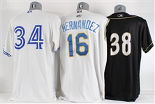 2010s-20s Alan Roden Blue Jays, Bats, & Pelicans Game Worn Jerseys/Vest (Lot of 3)