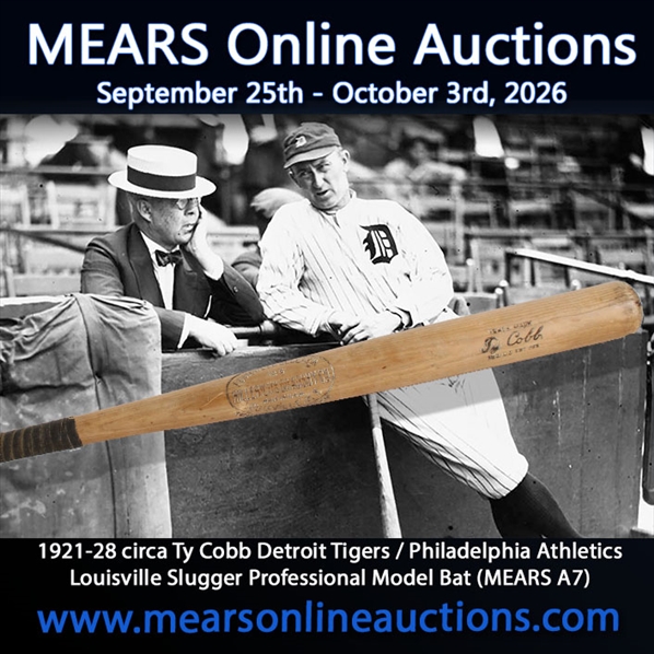 1921-28 circa Ty Cobb Detroit Tigers / Philadelphia Athletics Louisville Slugger Professional Model Bat (MEARS A7)