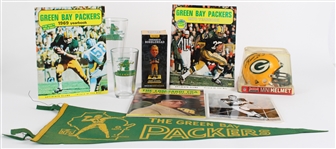 1960s-90s Green Bay Packers Yearbooks, Pennant, Glassware & more (Lot of 9)