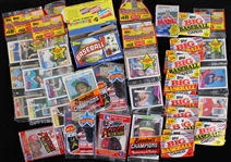 1980s Topps Sealed Rack Packs, BIG Baseball Cards & more (Lot of 24)