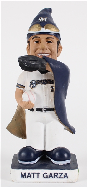2014-17 Matt Garza Milwaukee Brewers Signed 7" Giveaway Statue (JSA)