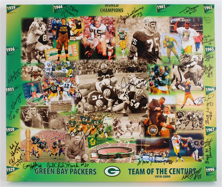 1919-2000 Green Bay Packers Multi-Signed Team of the Century 20"x24" Canvas Print (JSA) 