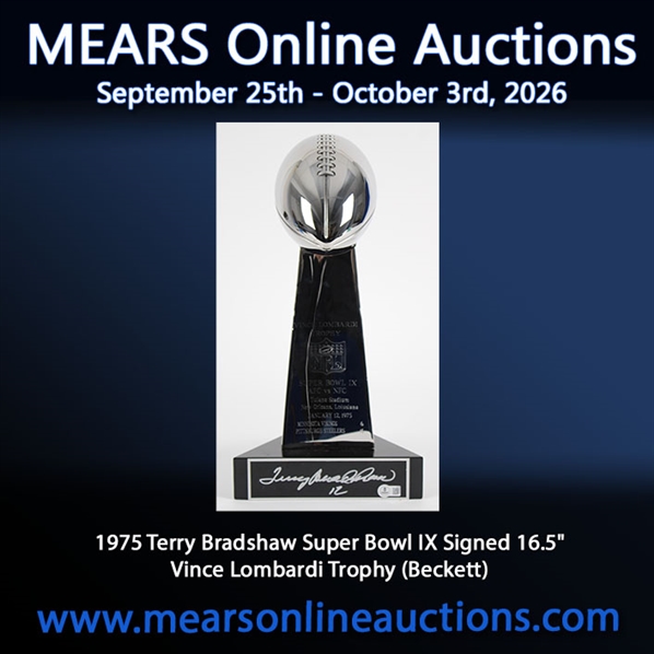 1975 Terry Bradshaw Super Bowl IX Signed 16.5" Vince Lombardi Trophy (Beckett) 