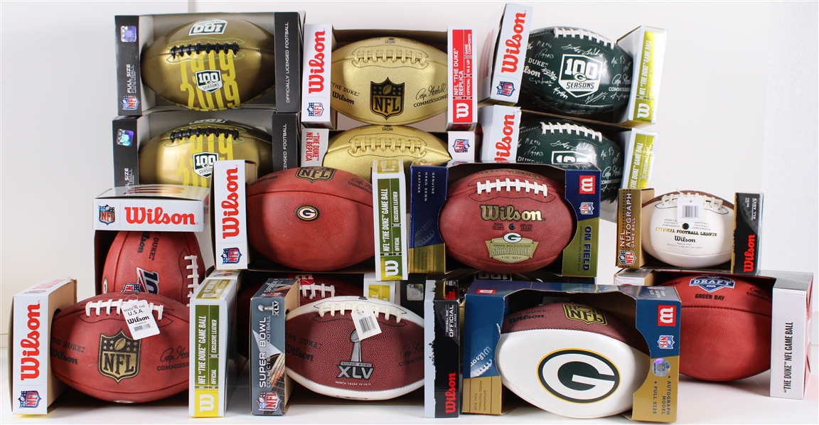 2000s-2020s Green Bay Packers Wilson Football Collection (Lot of 15)
