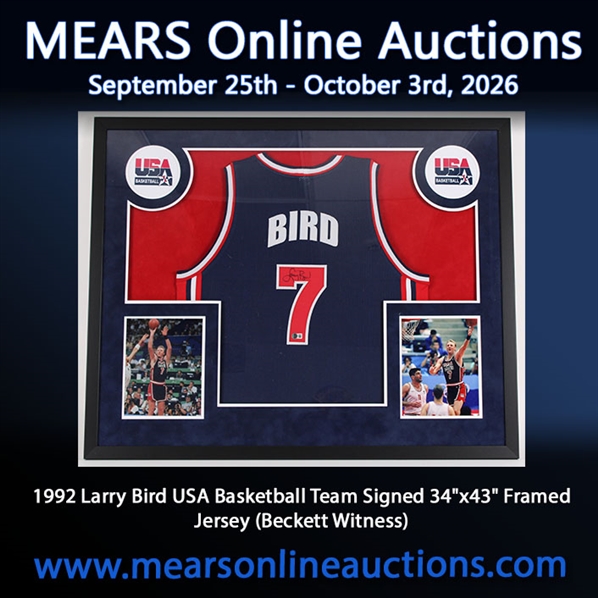 1992 Larry Bird USA Basketball Team Signed 34"x43" Framed Jersey (Beckett Witness)