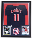 2013-present Jose Ramirez Cleveland Guardians Signed 34"x43" Framed Jersey *JSA*