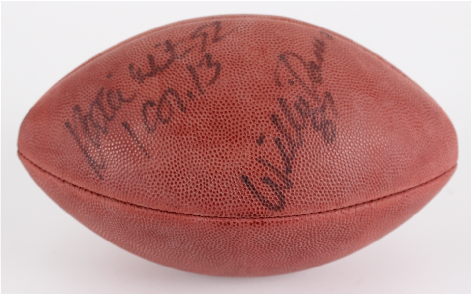 1960s-90s Reggie White & Willie Davis Signed Football (JSA) 