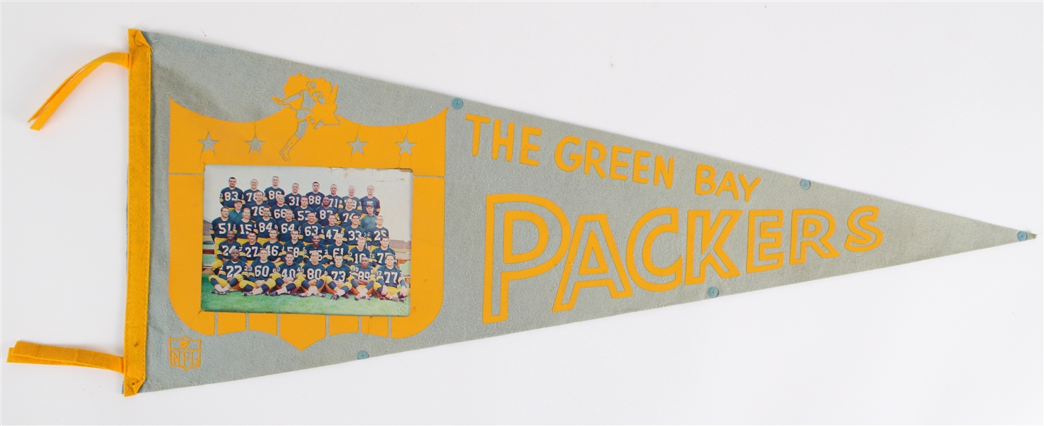 1960s Green Bay Packers Full Size Team Photo Pennant 