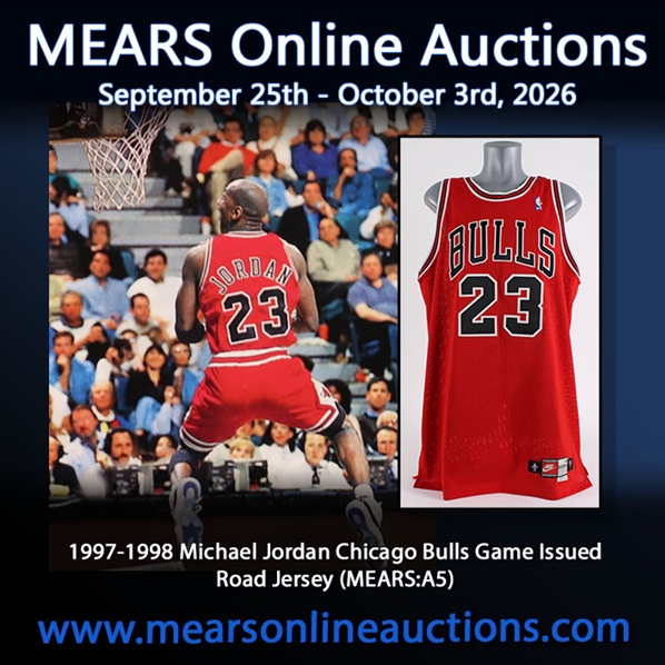 1997-1998 "Last Dance" Michael Jordan Chicago Bulls Game Issued Road Jersey (MEARS A5)