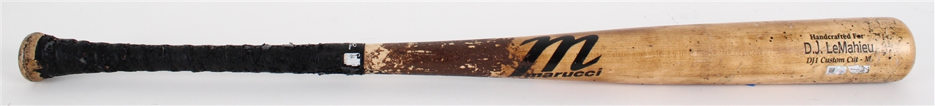 2019 DJ LeMahieu Marucci Career Home Run #92 Professional Model Bat (PSA/DNA GU 9.5)