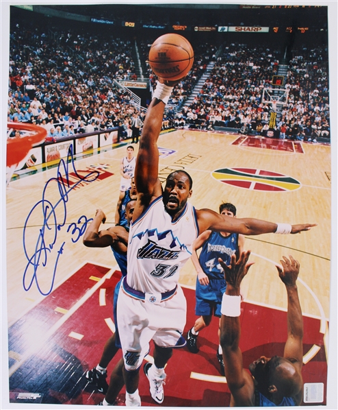 1985-2003 Karl Malone Utah Jazz Signed 16"x20" Photo (JSA)