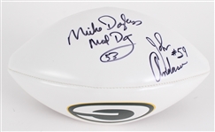 1980s Mike Douglass & John Anderson Green Bay Packers Signed Football (JSA) 