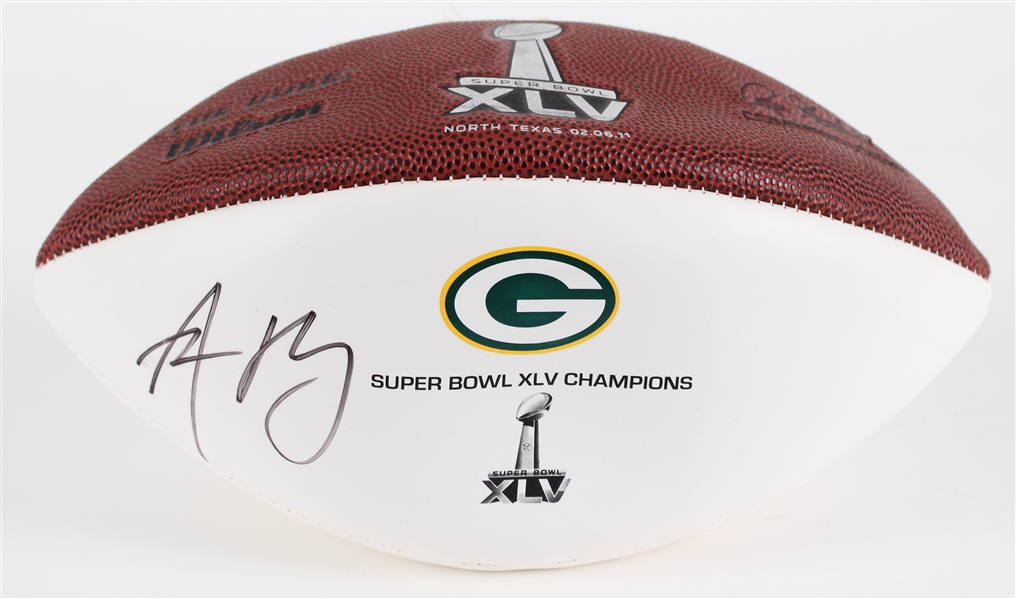 2011 Aaron Rodgers Green Bay Packers Super Bowl XLV Signed Football (JSA) 