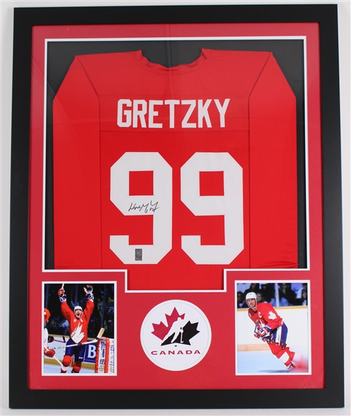1978-1999 Wayne Gretzky Team Canada Signed 35"x44" Framed Jersey (Gretzky Hologram) 