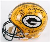 1997 Mark Chmura, Brett Favre Green Bay Packers & more Multi Signed Helmet (JSA)