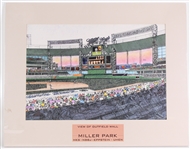 2001-2020 Miller Park Milwaukee Brewers 33"x43" View of Outfield Wall Matted Print 