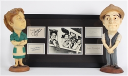 1955-56 The Honeymooners 18" Statues w/ Jackie Gleason & Cast Signed Cuts (Heritage COA)