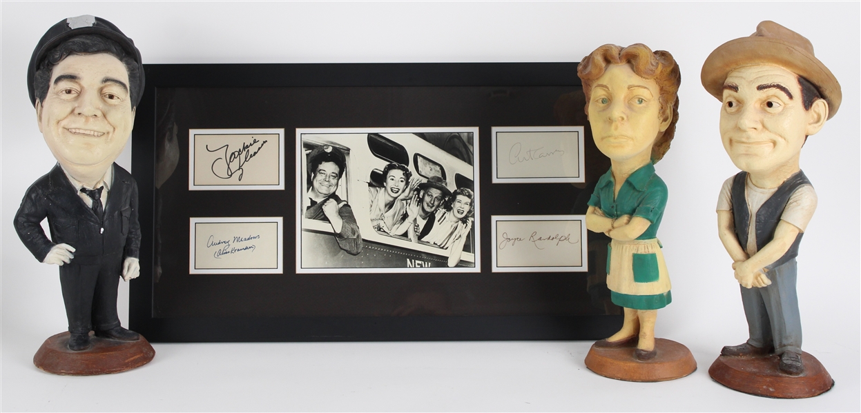 1955-56 The Honeymooners 18" Statues w/ Jackie Gleason & Cast Signed Cuts (Heritage COA)