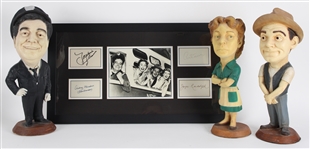 1955-56 The Honeymooners 18" Statues w/ Jackie Gleason & Cast Signed Cuts (Heritage COA)