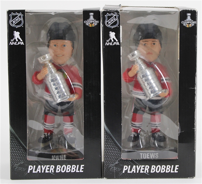 2015 Patrick Kane & Jonathan Toews Chicago Blackhawks 9" Stanley Cup Champions Bobbleheads (Lot of 2)